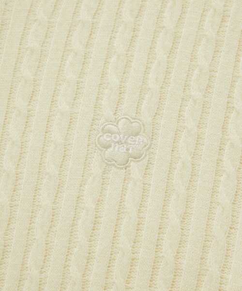 WOMAN CLOVER HEART CABLE CARDIGAN #SANA同款！ - 5 COLORS CREAM