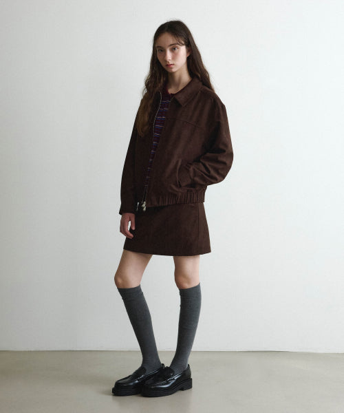 WOMAN SUEDE JACKET #SANA同款！ - 2 COLORS BROWN