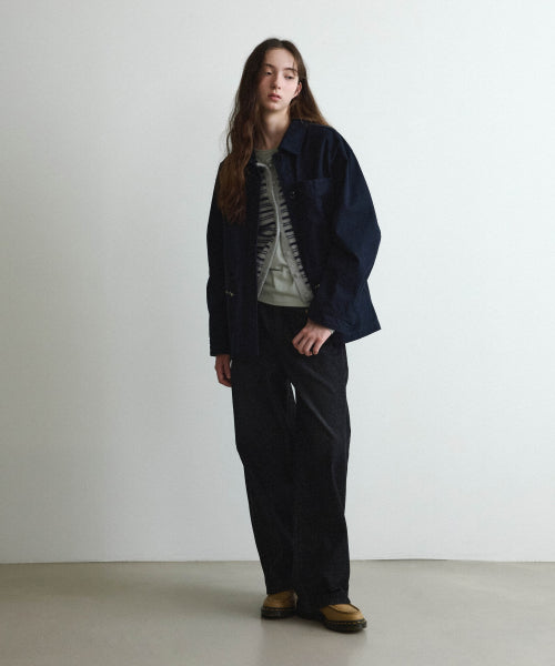 WOMAN COTTON EMBROIDERY WORK JACKET #SANA同款！ NAVY