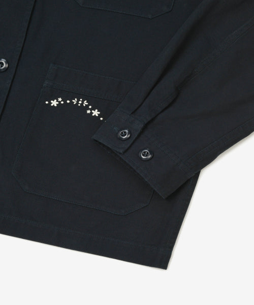 WOMAN COTTON EMBROIDERY WORK JACKET #SANA同款！ NAVY