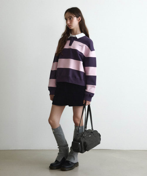 WOMAN RUGBY SWEATSHIRT #SANA同款！ - 3 COLORS PINK