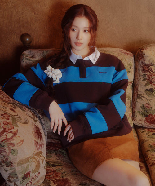 WOMAN RUGBY SWEATSHIRT #SANA同款！ - 3 COLORS BURGUNDY