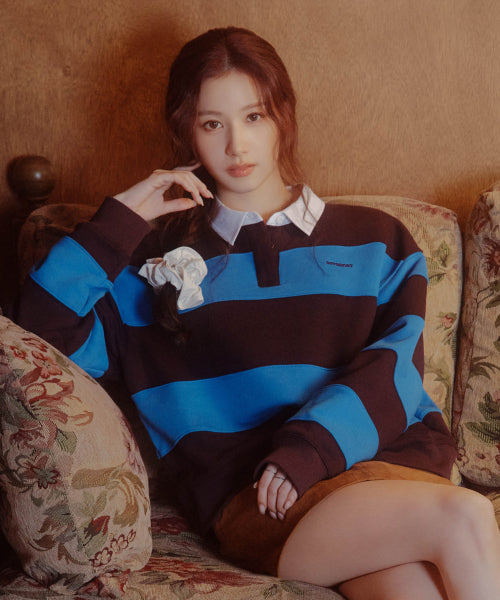 WOMAN RUGBY SWEATSHIRT #SANA同款！ - 3 COLORS NAVY