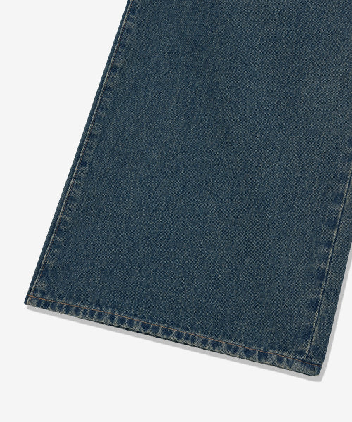 WOMAN WIDE BELTED DENIM PANTS #SANA同款！ - 2 COLORS BLUE