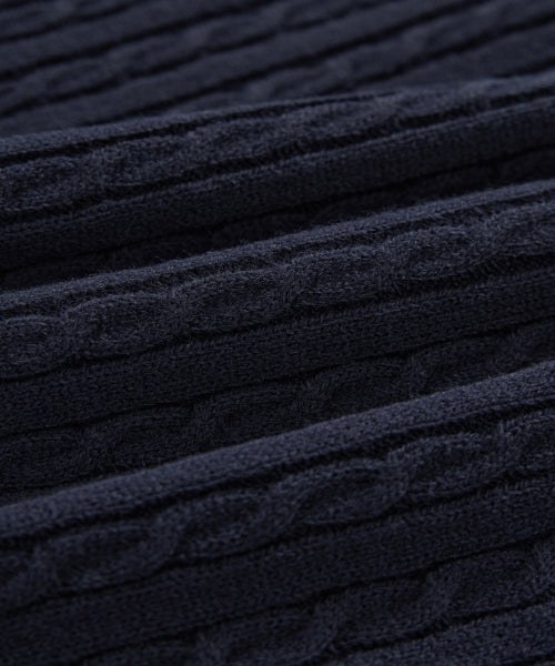 WOMAN CLOVER HEART CABLE CARDIGAN #SANA同款！ - 5 COLORS NAVY