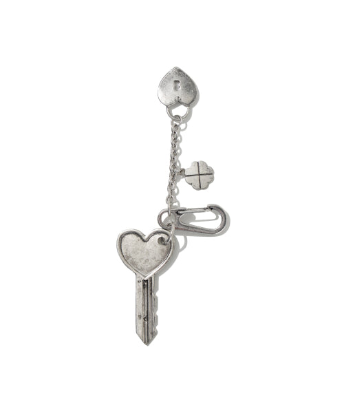 WOMAN CLOVER HEART SILVER KEYRING #SANA同款！ SILVER