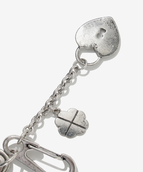 WOMAN CLOVER HEART SILVER KEYRING #SANA同款！ SILVER