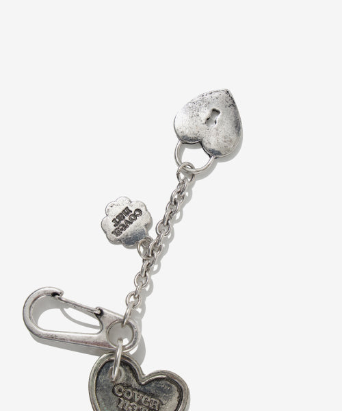 WOMAN CLOVER HEART SILVER KEYRING #SANA同款！ SILVER