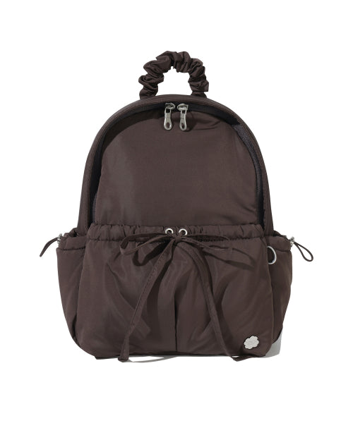 WOMAN SHIRRING MINI BACKPACK #SANA同款！ - 3 COLORS BROWN