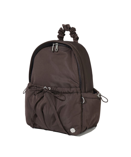 WOMAN SHIRRING MINI BACKPACK #SANA同款！ - 3 COLORS BROWN