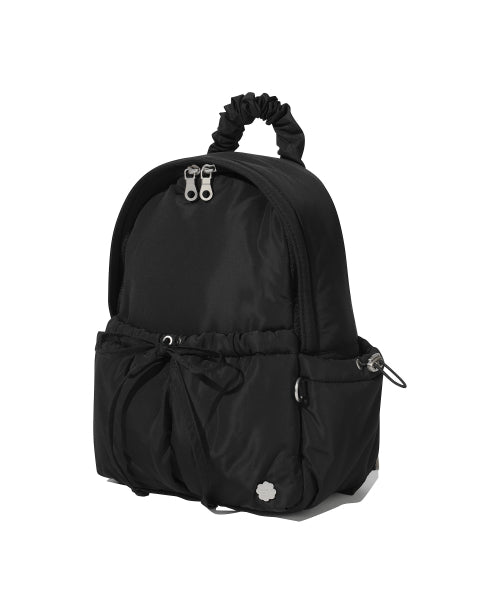 WOMAN SHIRRING MINI BACKPACK #SANA同款！ - 3 COLORS BLACK