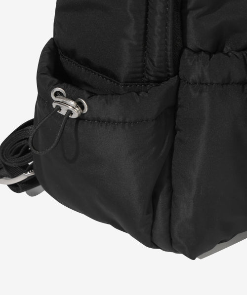 WOMAN SHIRRING MINI BACKPACK #SANA同款！ - 3 COLORS BLACK