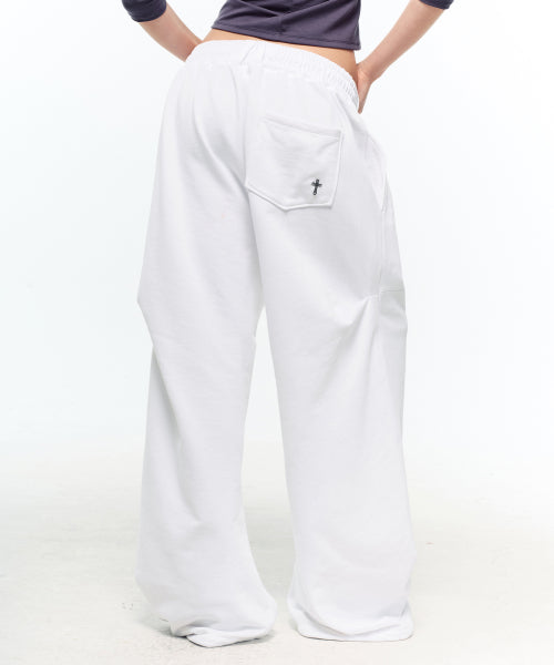 SLOUCHY SWEATPANTS - 2 COLORS WHITE