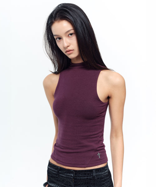 MOCK NECK SLEEVELESS #WINTER同款! - 4 COLORS WHITE