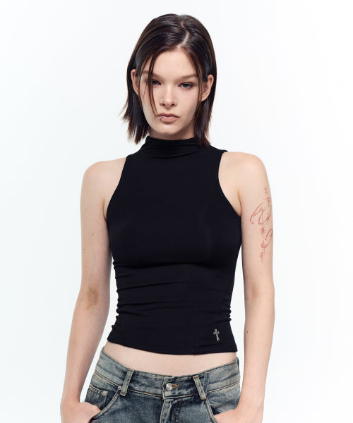MOCK NECK SLEEVELESS #WINTER同款! - 4 COLORS WHITE