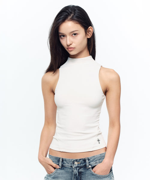 MOCK NECK SLEEVELESS #WINTER同款! - 4 COLORS WHITE