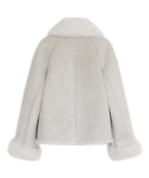 DOUBLE BUTTON SHEARLING SHEARLING JACKET - 2 COLORS BEIGE