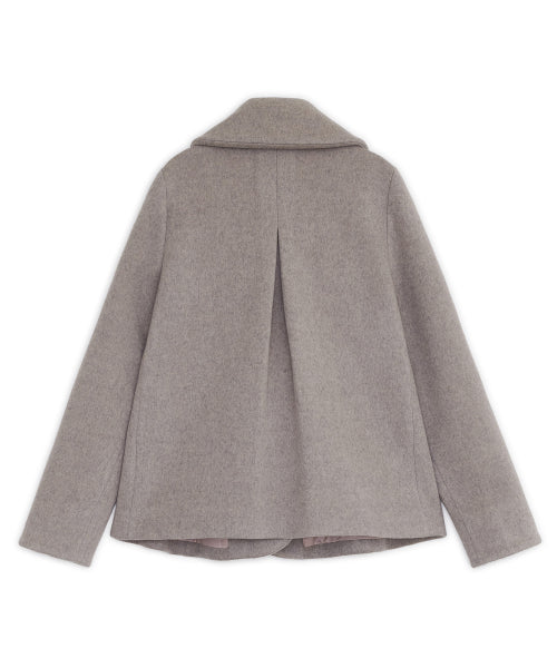 COLLAR HALF COAT - 2 COLORS BEIGE