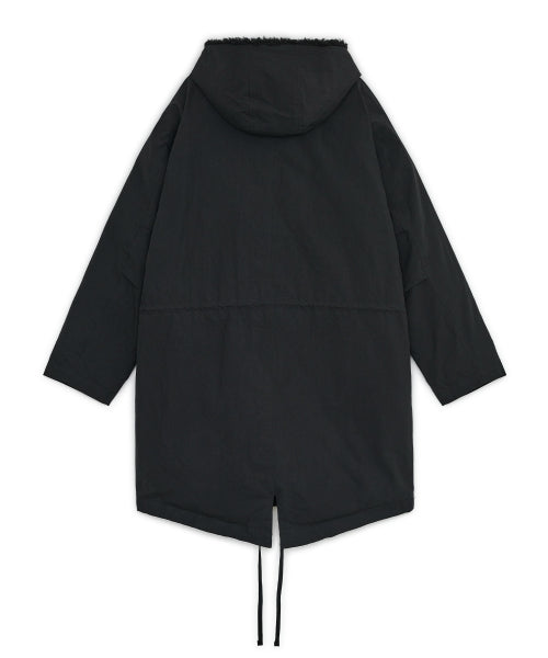 PADDED FISHTAIL DUFFLE PARKA - 3 COLORS BLACK