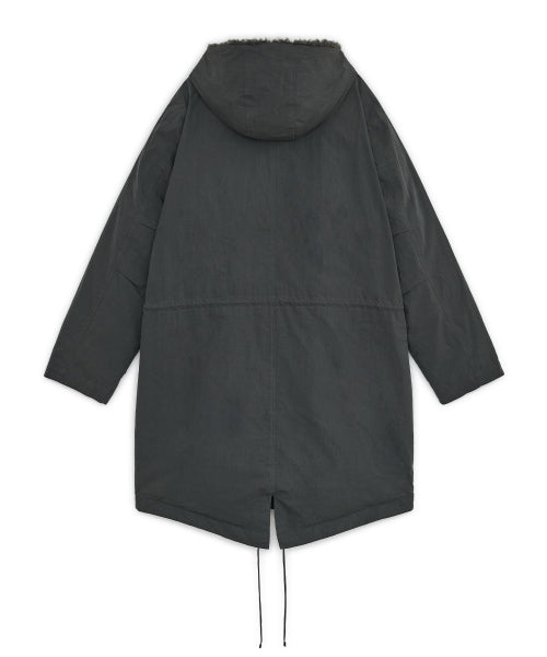 PADDED FISHTAIL DUFFLE PARKA - 3 COLORS CHARCOAL