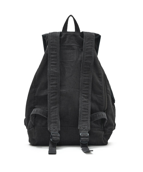 CORDUROY VINTAGE FLAP BACKPACK - 2 COLORS CHARCOAL