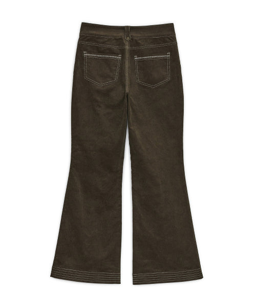 CORDUROY BOOTCUT PANTS - 2 COLORS BROWN