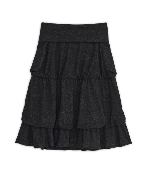 POCKET FLARED MIDI SKIRT - 2 COLORS BLACK