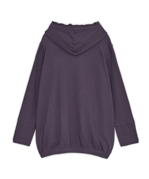HOOD COTTON LOOSE DRESS - 2 COLORS PURPLE
