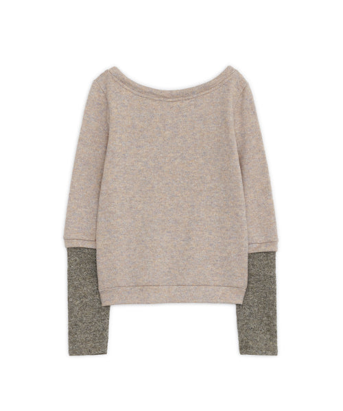 LAYERED STRING KNIT TOP - 2 COLORS ORANGE