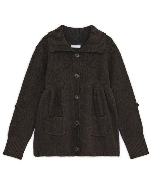 KNIT FLAP CARDIGAN - 2 COLORS BROWN