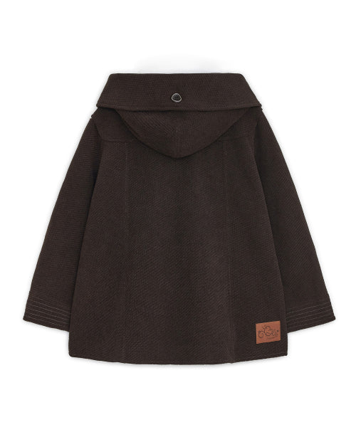 HOOD DOUBLE BUTTON CAPRI JACKET - 2 COLORS BROWN