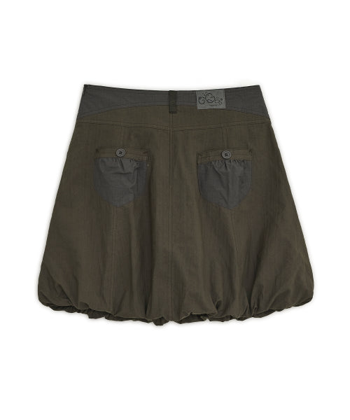 BALLOON CARGO MIDI SKIRT - 2 COLORS KHAKI