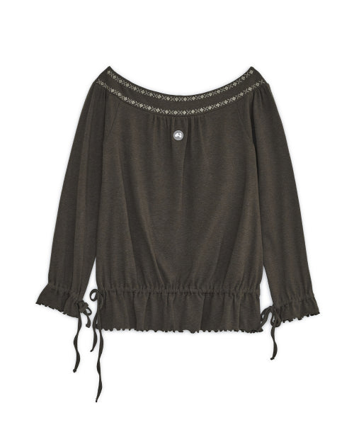 OFF-SHOULDER TOP - 2 COLORS BROWN