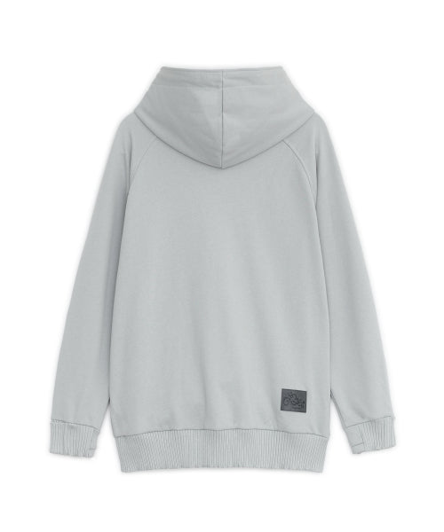 HIGH NECK LOOSE HOOD ZIP-UP - 2 COLORS GREY