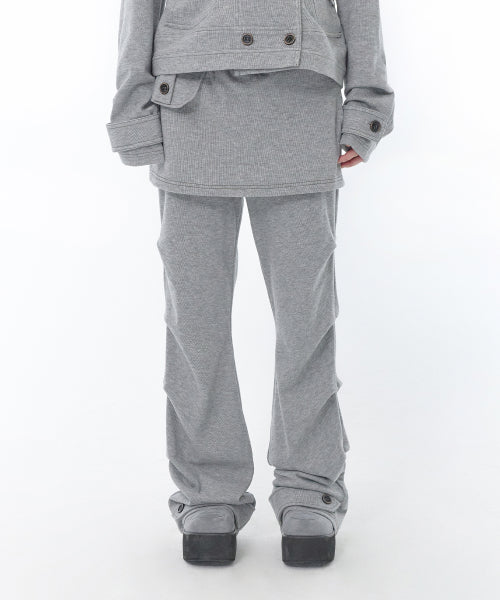 LAYERED FLAP PANTS GREY