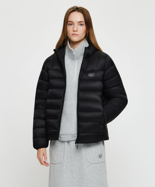 HOODED LIGHTWEIGHT DOWN JACKET - 3 COLORS BLACK