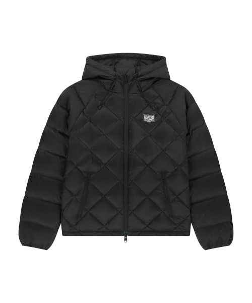 W HOODED LIGHTWEIGHT DOWN JACKET - 3 COLORS BLACK