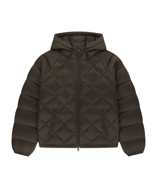 W HOODED LIGHTWEIGHT DOWN JACKET - 3 COLORS BROWN