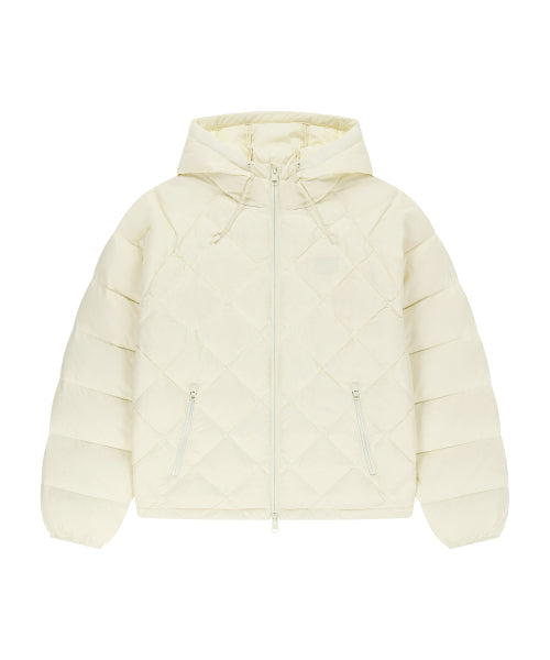 W HOODED LIGHTWEIGHT DOWN JACKET - 3 COLORS IVORY
