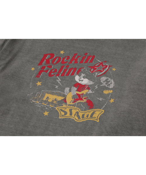 STAR CAT LAYERED PIGMENT LONG SLEEVE - 2 COLORS DARK GREY