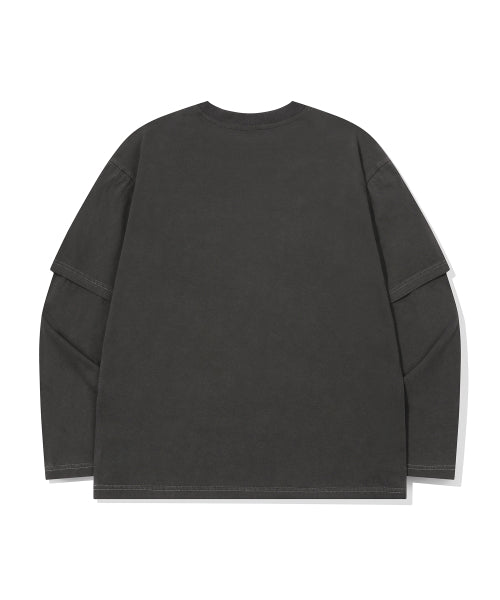 DEVIL BEAR LAYERED PIGMENT LONG SLEEVE - 2 COLORS SMOKE BLACK