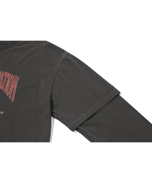 DEVIL BEAR LAYERED PIGMENT LONG SLEEVE - 2 COLORS SMOKE BLACK