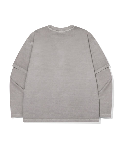 DEVIL BEAR LAYERED PIGMENT LONG SLEEVE - 2 COLORS GHOST GREY