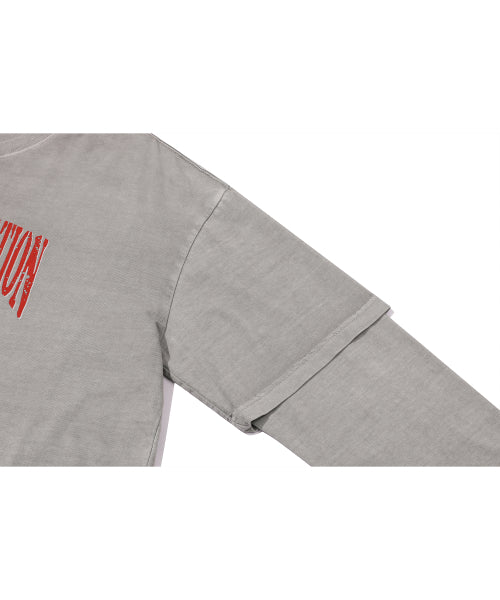 DEVIL BEAR LAYERED PIGMENT LONG SLEEVE - 2 COLORS GHOST GREY