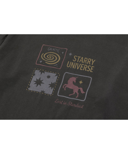 UNI STAR LAYERED PIGMENT LONG SLEEVE - 2 COLORS BLACK