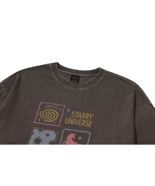 UNI STAR LAYERED PIGMENT LONG SLEEVE - 2 COLORS BROWN