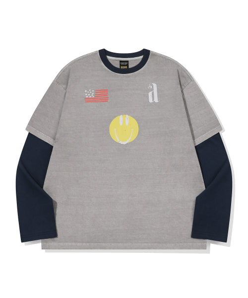 LAYERED LONG SLEEVE - 2 COLORS GREY