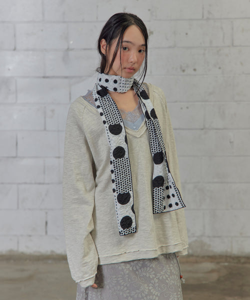 EMBOSSED MONO DOT SCARF AS SHOWN