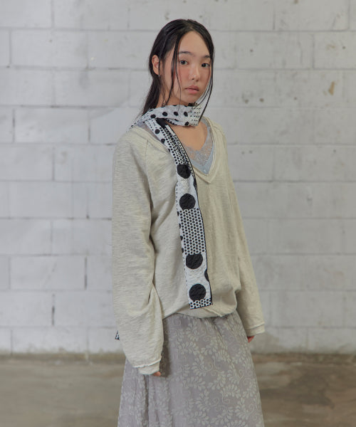 EMBOSSED MONO DOT SCARF AS SHOWN