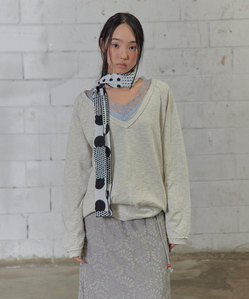 EMBOSSED MONO DOT SCARF AS SHOWN